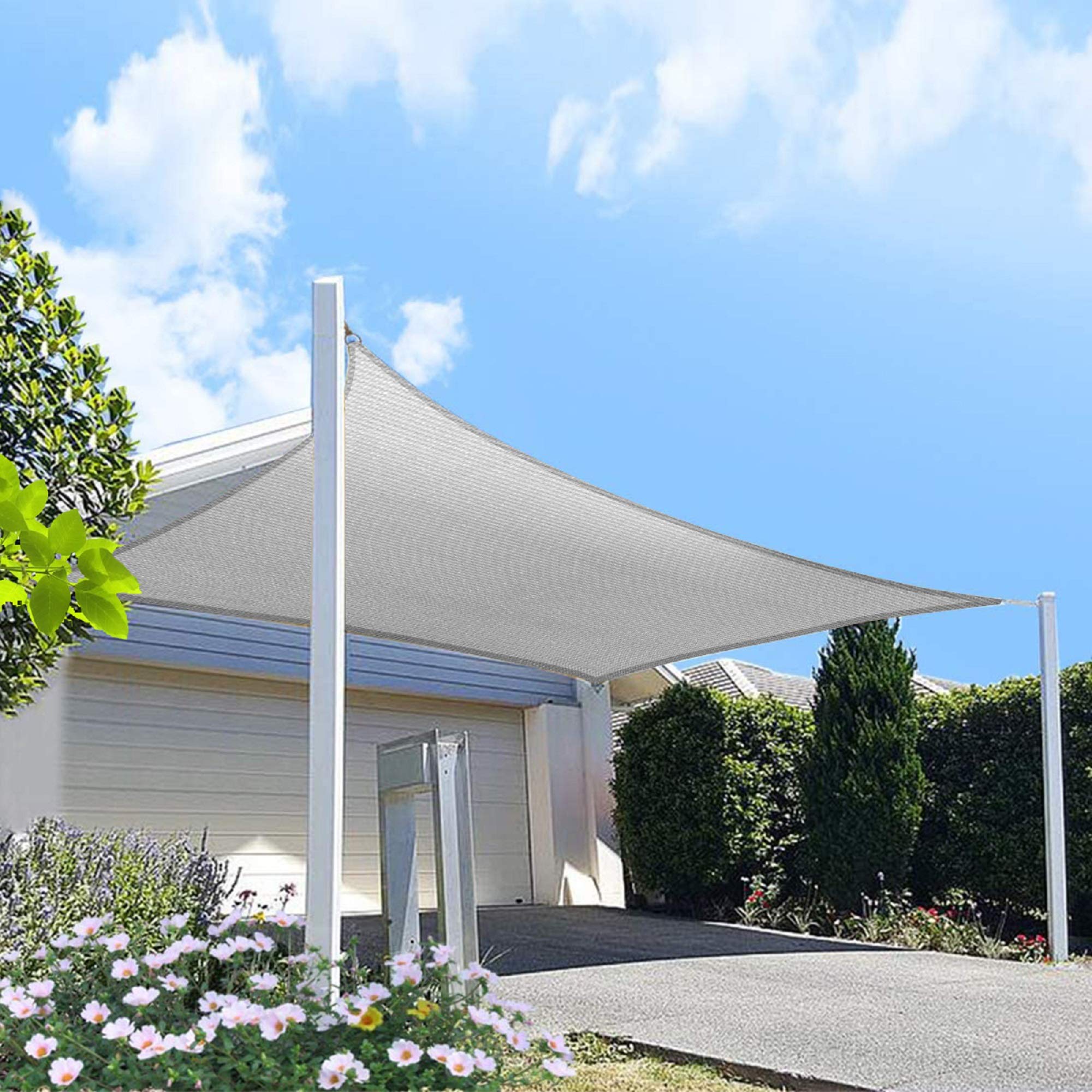 Homa 4' X 15' Grey Rectangle Sun Shade Sail Canopy, 95% Uv Blockage Awning Shelter Fabric Cloth Screen For Patio Outdoor Backyar