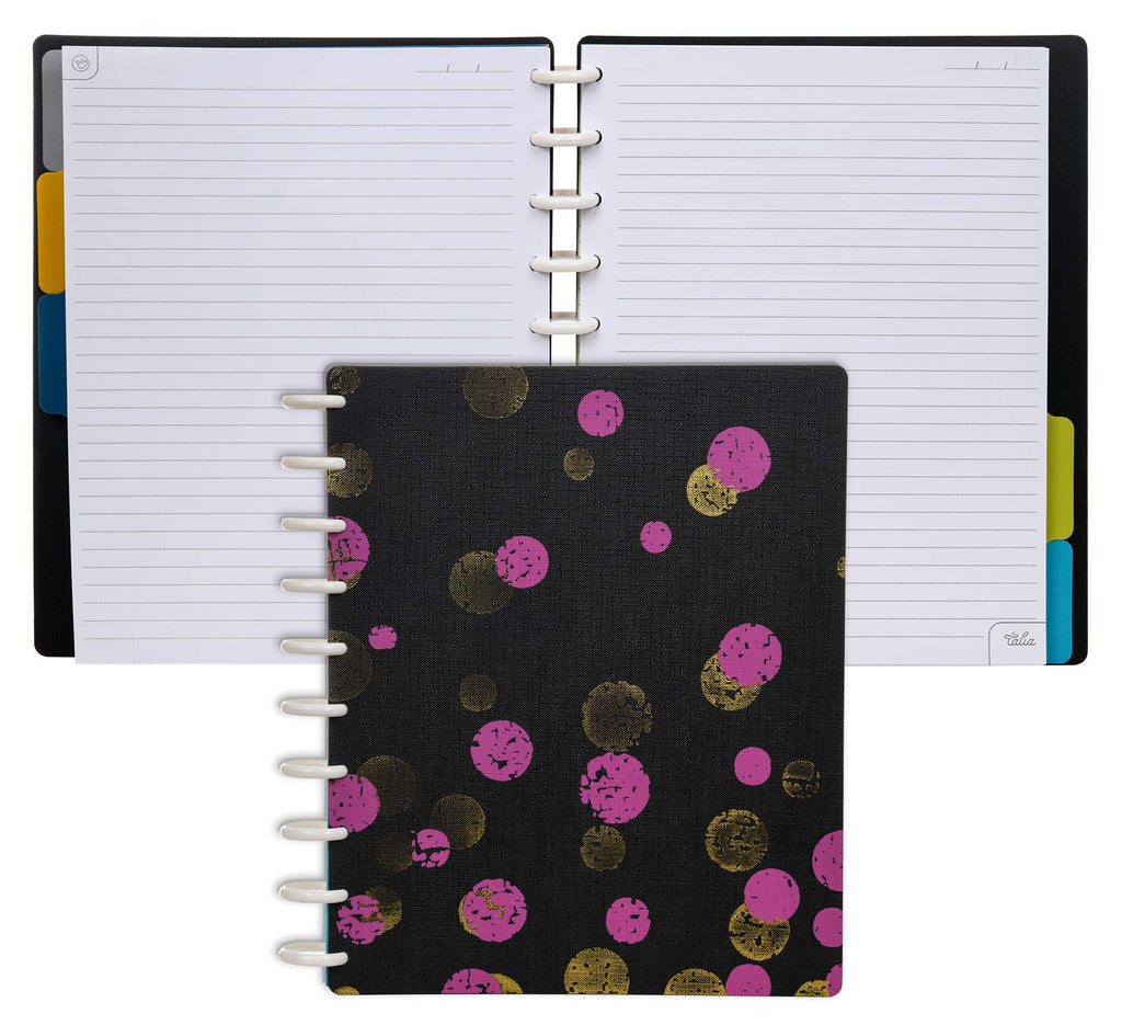 Talia Discbound Notebooks, Planner, Customizable, (Xbounce Maroon, Midsize (7.5In X 9.75In))