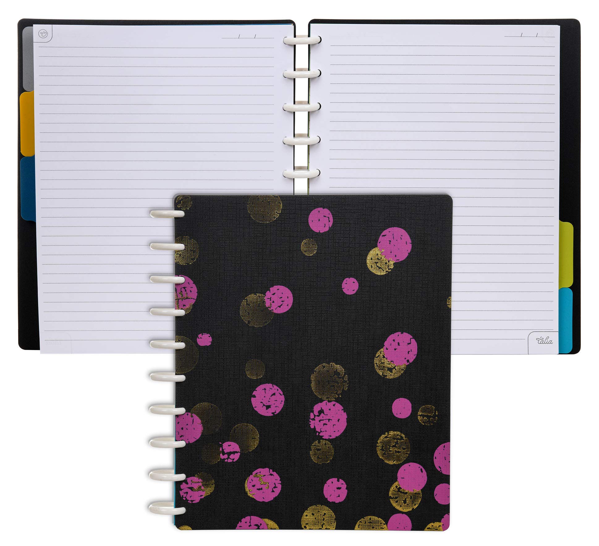 Talia Discbound Notebooks, Planner, Customizable, (Xbounce Maroon, Midsize (7.5In X 9.75In))