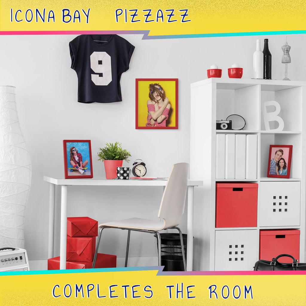 Icona Bay 8X10 Picture Frames (Red, 3 Pack), Colored Solid Wood Scandinavian Style Frames For Photo, Pizzazz Collection
