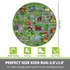 Capslpad Green Car Road Kid Rug Carpet Playmat For Playoom Traffic Road Kids Play Mat For Toddler Non Slip Washable City Map Rac