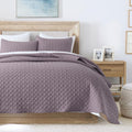 Horimote Home Quilt King Size Grayish Purple, Lightweight Quilt For Summer, Ultra-Soft Microfiber Modern Style Quilted Clouds Pa