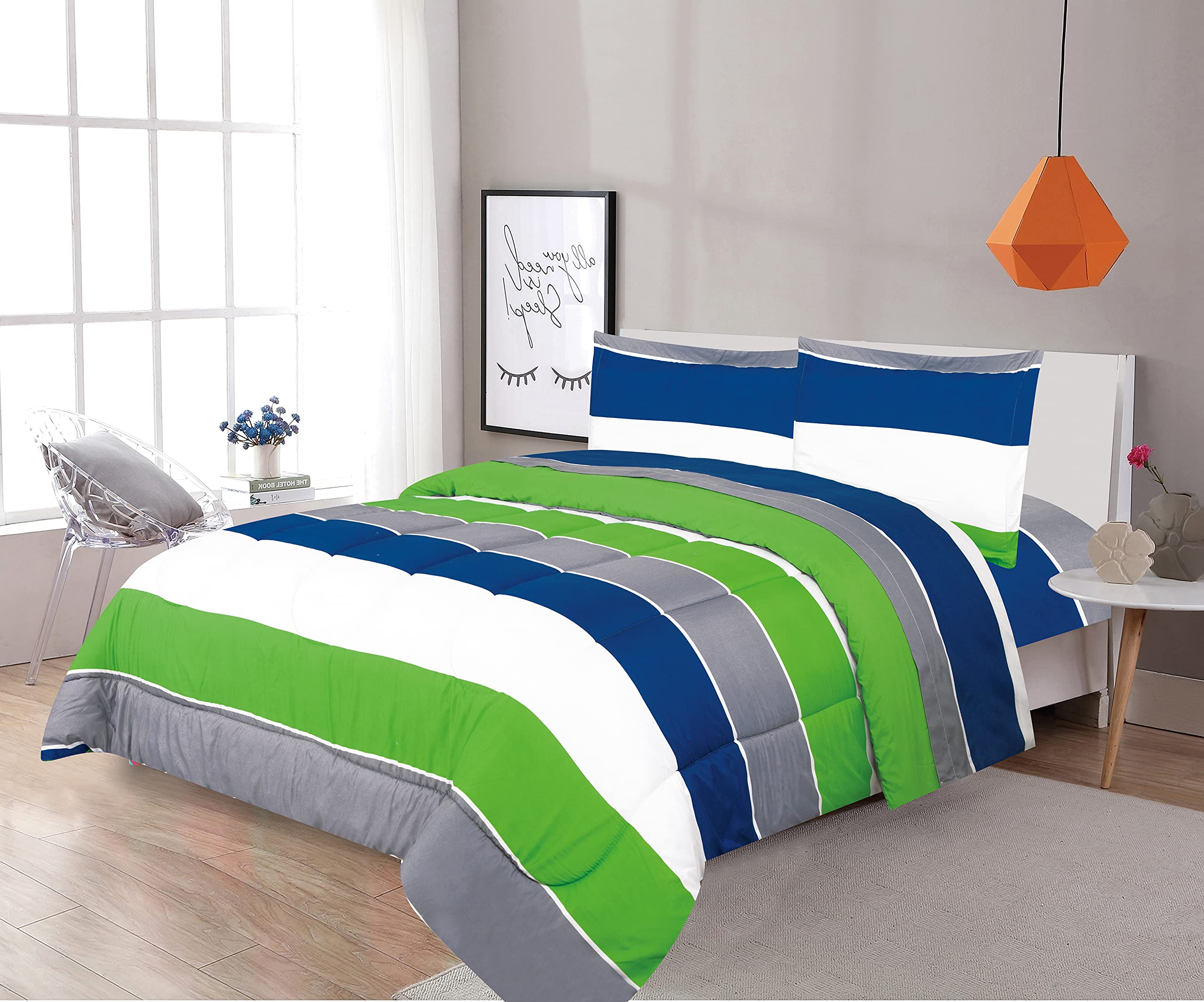 Sapphire Home Kids' Bed Comforter Set With Shams - Toddler Bedding Sets For Girls & Boys - Kids' Bed Sheets - Comforter Full Siz