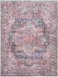 HomeRoots 522430 9 x 12 ft. Red Floral Power Loom Distressed Washable Rectangle Traditional Area Rug