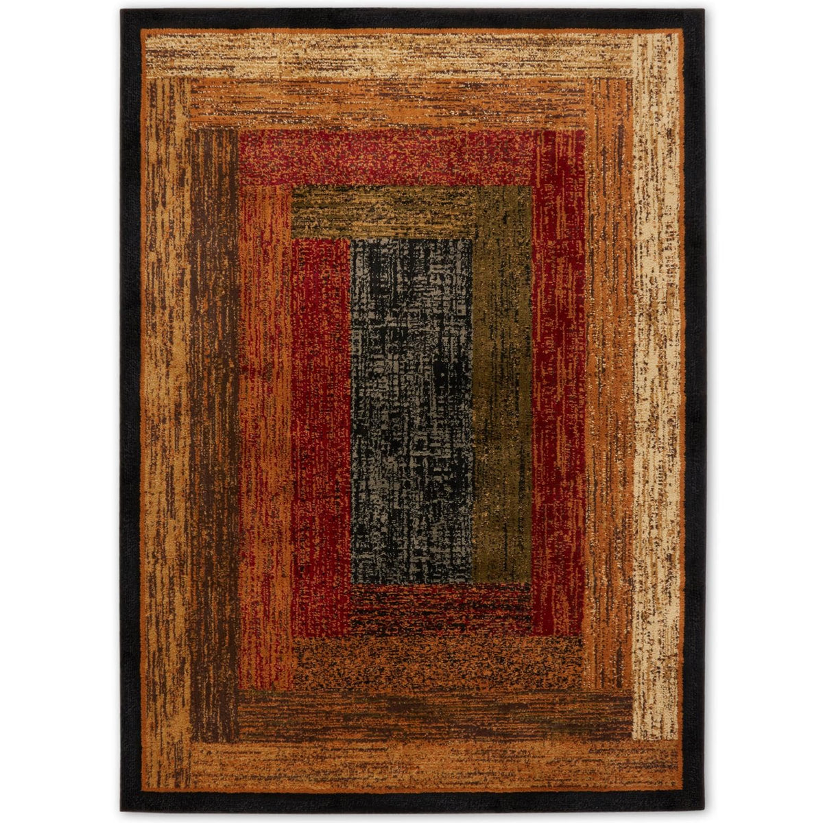 Home Dynamix Royalty Vega Contemporary Geometric Area Rug, Black/Brown, 78x104