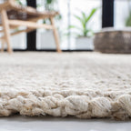 Safavieh Natural Fiber Collection Area Rug - 6' X 9', Bleach & Ivory, Handmade Farmhouse Jute, Ideal For High Traffic Areas In L