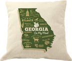 Drupsco 18X18 Georgia Pillow Cover - Georgia Throw Pillow Case, Georgia Home Decor Pillow