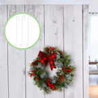15 Inch Wreath Hanger Hooks Over Door Metal Hooks Practical Clothes Towel Hanger Hooks For Christmas Front Door Decorations (Whi