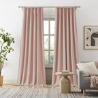 DUALIFE 102 Inch Pinch Pleated Blackout Curtains Pink -Thermal Insulated Pleat Drapes for Nursery Bedroom Girl Room with Hooks(B
