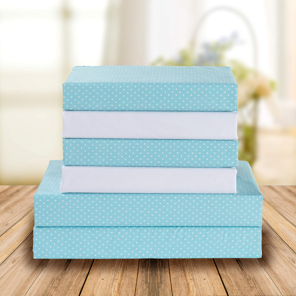 Elegant Comfort Delilah Polkadot 4-Piece Set, Fade & Wrinkle Resistant, 1500 Premium Hotel Quality Microfiber Deep Pocket Fitted Sheet Featuring Smart Pockets, Polkadot Sheet Set, Twin Xl, Aqua