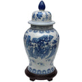 Red Lantern 24 Ladies Blue & White Porcelain Temple Jar