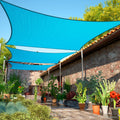 Shademart 7 ' X 17 ' Turquoise Sun Shade Sail Rectangle Smslr Canopy Fabric Cloth Screen, Water And Air Permeable & Uv Resistant
