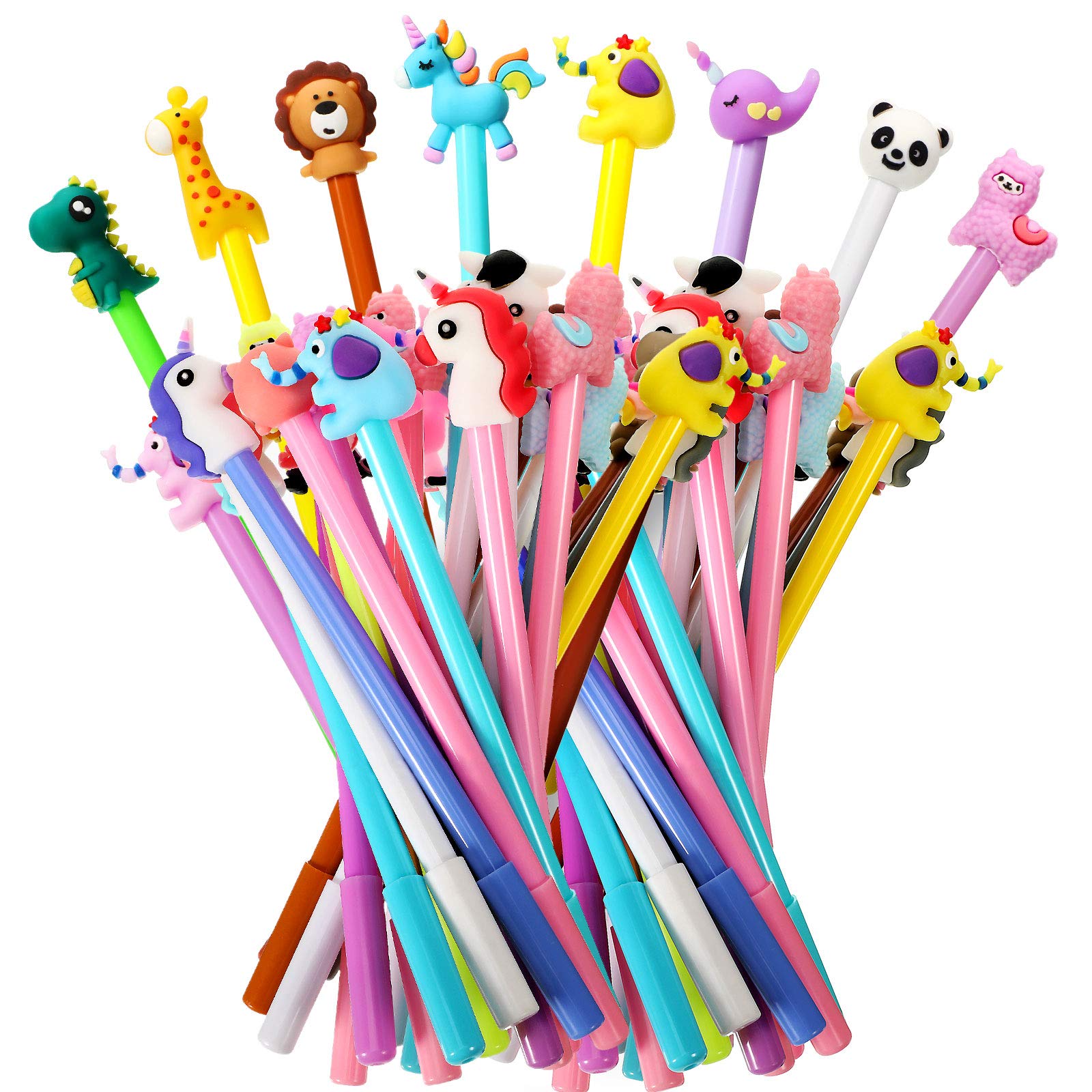 Zonon Cute Cartoon Gel Ink Pens Cartoon Animal Writing Pens 0.5 Mm Assorted Styles Pens Stationery For Office Present, 8 Styles(