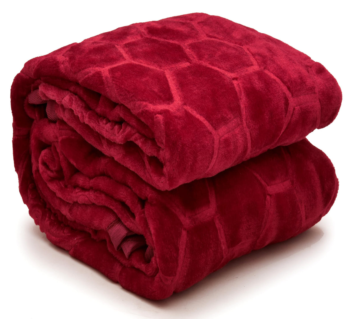 Benavji Mink Floral Embossed Super Soft Ac Bed Velvet For Winter Blanket (Single, Maroon)