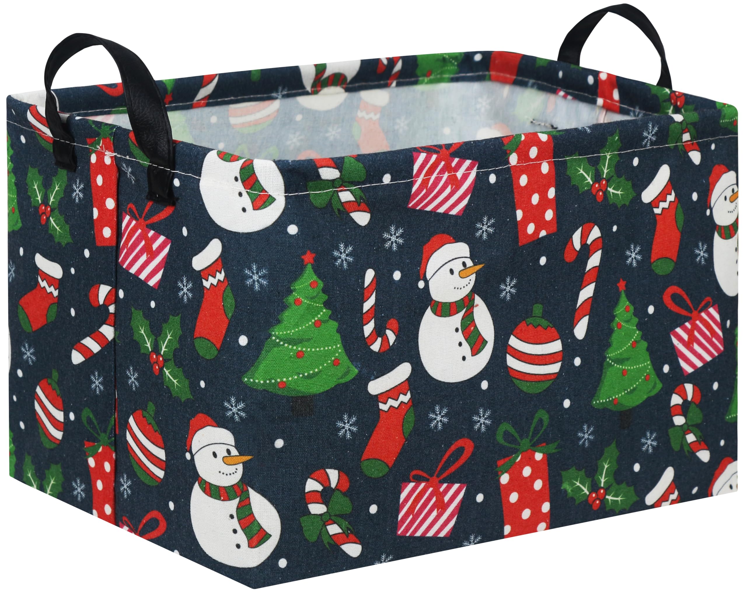 TIBAOLOVER Rectangular Christmas Basket Tree Christmas Gift Baskets for Families Cute Baby Storage Bin Kids Storage Bin Toy Orga