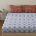 Huesland By Ahmedabad Cotton 144 Tc Pure Cotton Bedsheet For Double Bed King Size With 2 Pillow Covers | Mandala | 9Ft X 9Ft | B