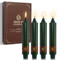 Unscented Candle Sticks 7 inch Dark Green Taper Candles Set of 4 Smokeless Candle Slow Burning Candlesticks Perfect as Dinner Ca