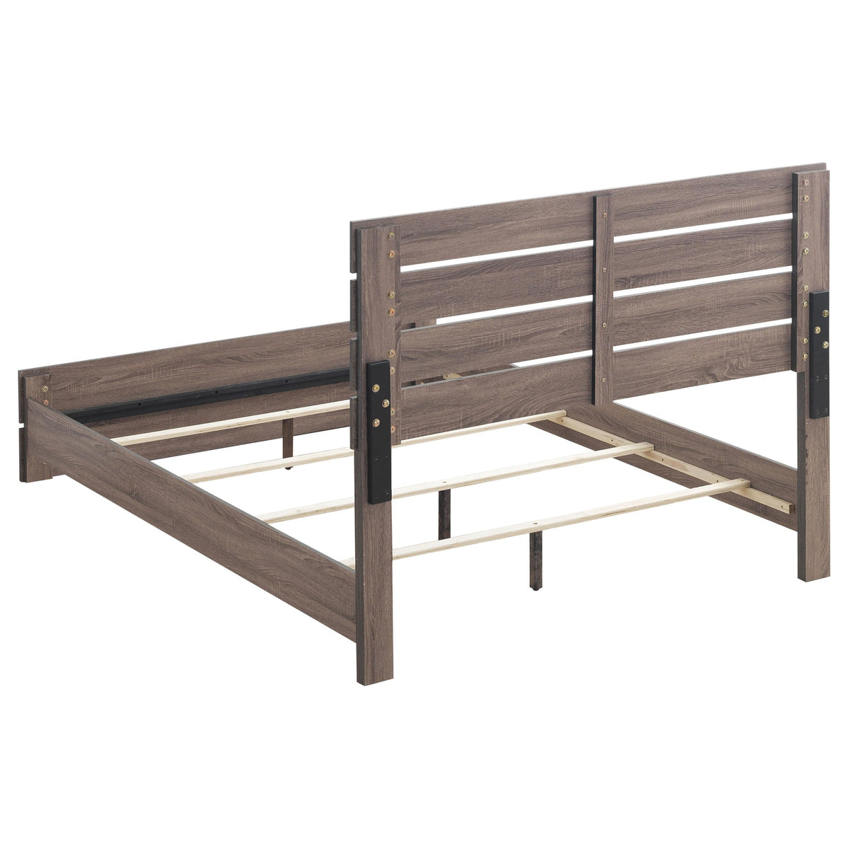 Coaster Home Furnishings Brantford Farmhouse 4-Piece Bedroom Set Queen Size Panel Bed Frame 52-inch Headboard Barrel Oak 207041Q-S4