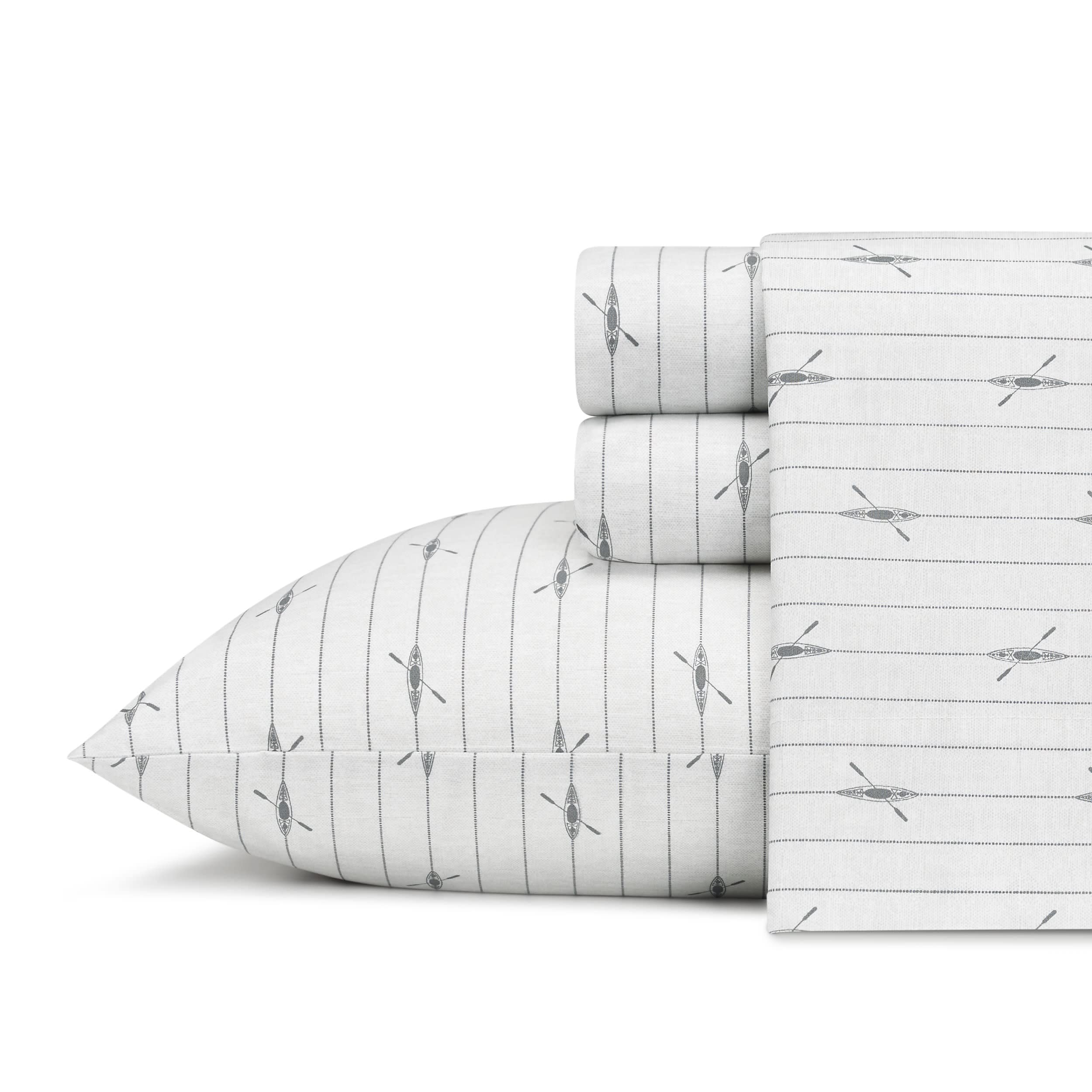 Eddie Bauer - Twin Xl Sheets, Cotton Percale Bedding Set, Crisp & Cool Home Decor (Downstream, Twin Xl)