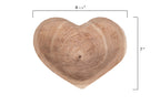 Creative Co-Op Decorative Wood Heart Shaped Bowl, Small, Gold