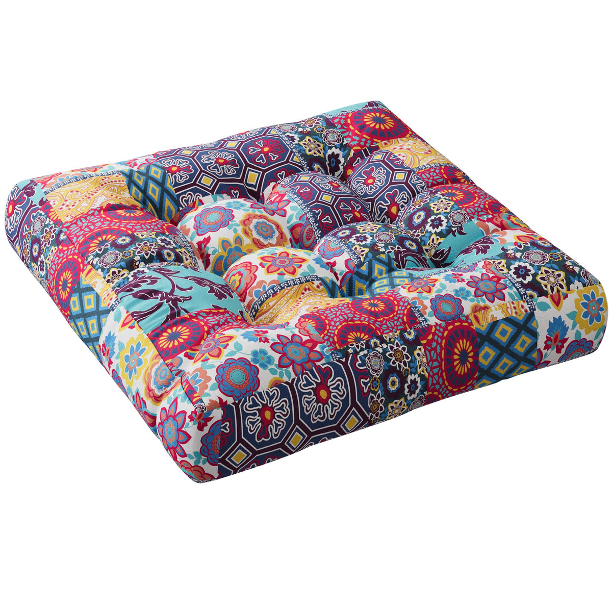 Boho Floor Pillow, Large Meditation Cushion For Adults, Square Pillows Seating For Yoga Living Room Tatami Sitting Home Decor, M