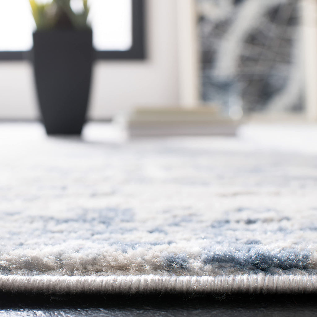 Safavieh Amelia Collection Runner Rug - 2'2'' X 12', Ivory & Blue, Modern Abstract Design, Non-Shedding & Easy Care, Ideal For H