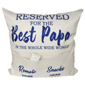 Papa Gifts From Grandkids, Two-Pocket Papa Throw Pillow Covers 18X18 Inch, Great Papa Dad Gifts For Birthday Christmas Anniversa