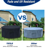 Round Patio Furniture Covers, 96'' Dia Outdoor Furniture Covers, Waterproof Outdoor Table Cover, Fire Pit Cover Outdoor Round Ta