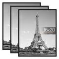 upsimples 16x20 Frame Black 3 Pack, Poster Frames 16 x 20 for Horizontal or Vertical Wall Mounting, Scratch-Proof Wall Gallery P