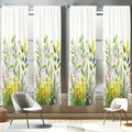 Ambesonne Nature Window Curtains Pack Of 2, Dream Garden Scene Leafy Huddle With Blush Tone Flower Details Print Boho, Lightweig