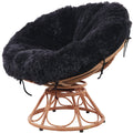 Royalay Faux Fur Cover For Papasan Cushion With Fluffy Plush,Shaggy Slipcover, Removable Chair Cushion Cover With 8 Ties-Cover O