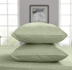 Threadmill 500 Thread Count King Size 4 Pc Luxury Cotton Bed Sheet Set, Jacquard Floria Sage Green, Silky Soft Sheets With 16''