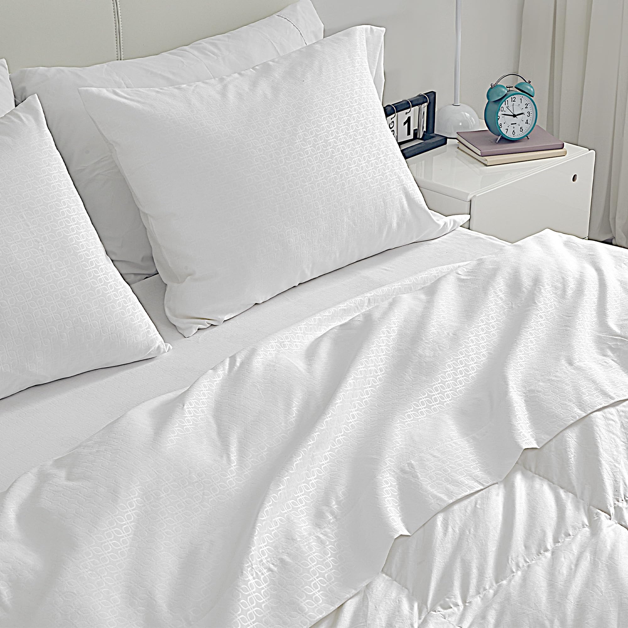 Sleep Zone Bedding Sheet Set, Ultra Soft Microfiber With Extra Deep Pockets, 4 Pieces Comfy Breathable And Cooling Sheet & Pillowcase Sets For Adults (White, King)