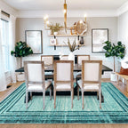 Lahome Abstract Teal Bedroom Rug 8X10,Washable Modern 8X10 Area Rugs For Living Room Non-Slip,Low-Pile Soft Dining Room Carpet M