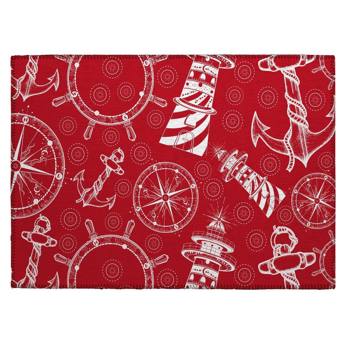 Harbor Ha9 Red Coastal Rug Rectangle 10' X 14'