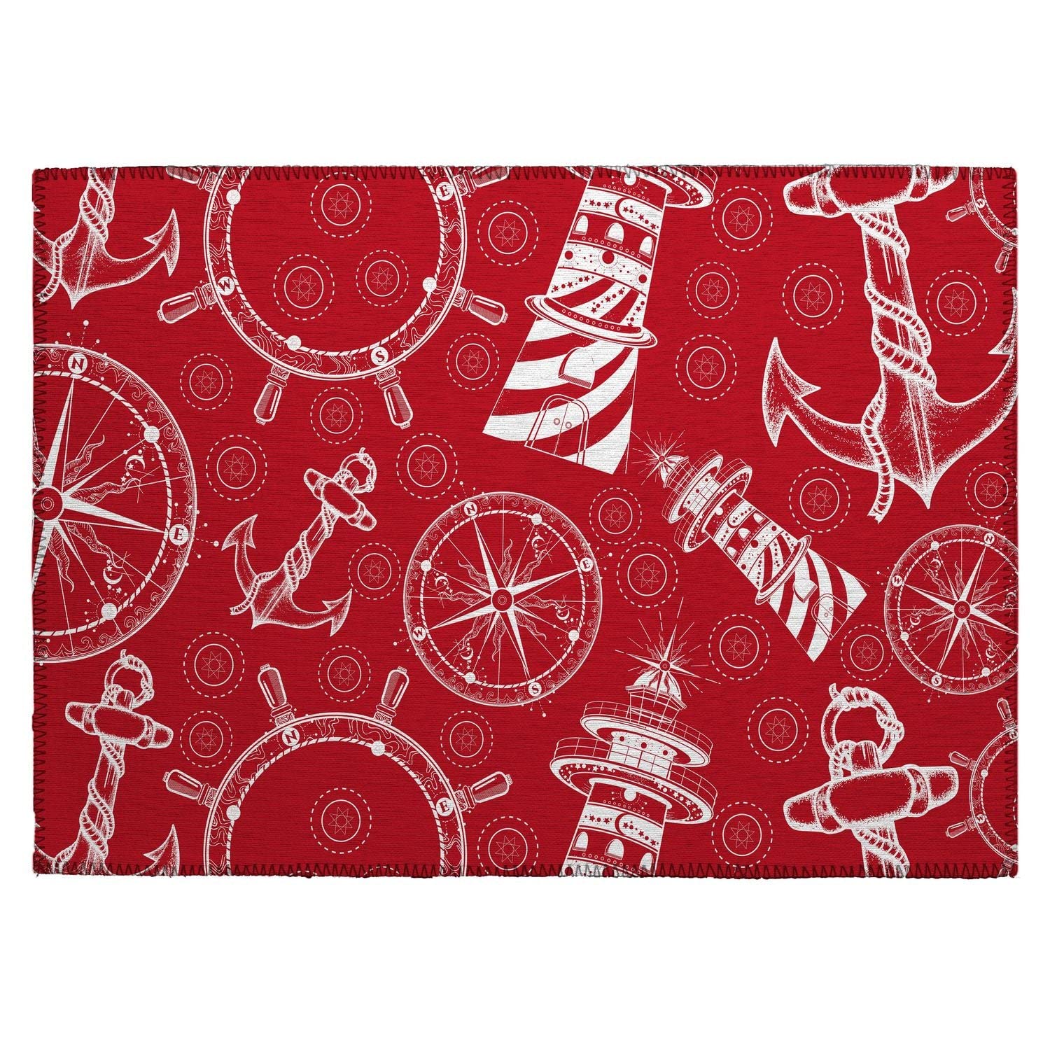Harbor Ha9 Red Coastal Rug Rectangle 8' X 10'
