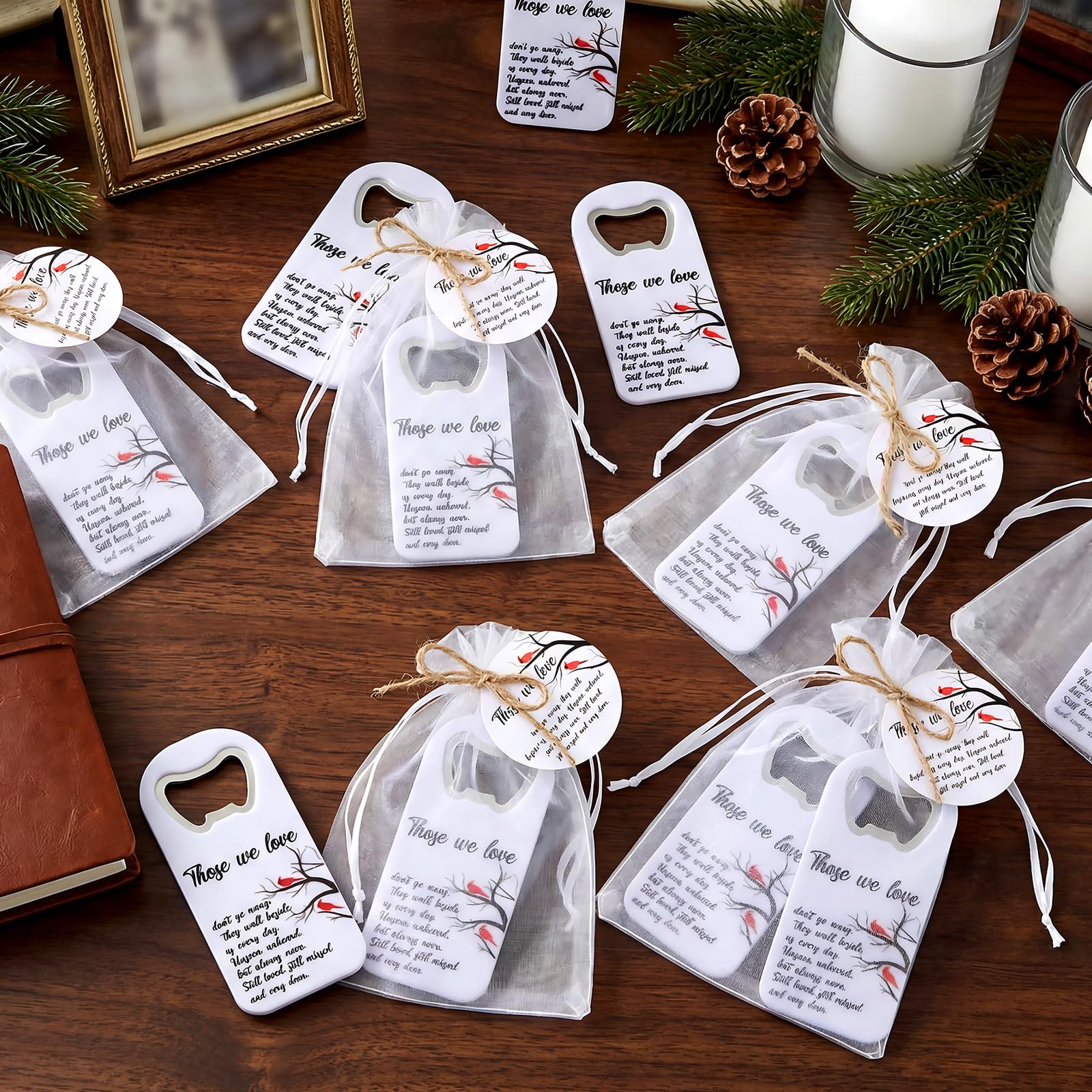 Gandeer 24 Sets Funeral Favors Celebration of Life Cardinal Magnetic Bottle Openers Remembrance Memorial Favors Bottle Openers w