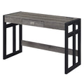 Convenience Concepts Monterey Desk with Charging Station, 47-inch, Weathered Gray/Black