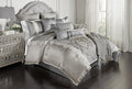 Riverbrook Home Elegant Collection Comforter Set, Queen, Kacee - Platinum, 12-Piece Set