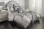 Riverbrook Home Elegant Collection Comforter Set, Queen, Kacee - Platinum, 12-Piece Set