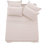 Lux Decor King Sheet Set - 6 Pc Brushed Microfiber Bed Sheets 16 Inches Deep Pockets - Embroidered & Plain Pillowcases - Hotel L