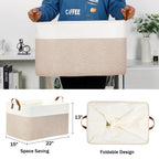 Dullemelo Extra Large Baskets For Organizing, 22' X 15' X 13' Rectangle Fabric Storage Bins, Foldable Blanket Basket Living R