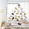 SVBright Cute Cat Shower Curtain for Kids Children 60Wx72L Inch Cartoon Animal Funny Raining Colorful Hilarious Lovely Pets Play