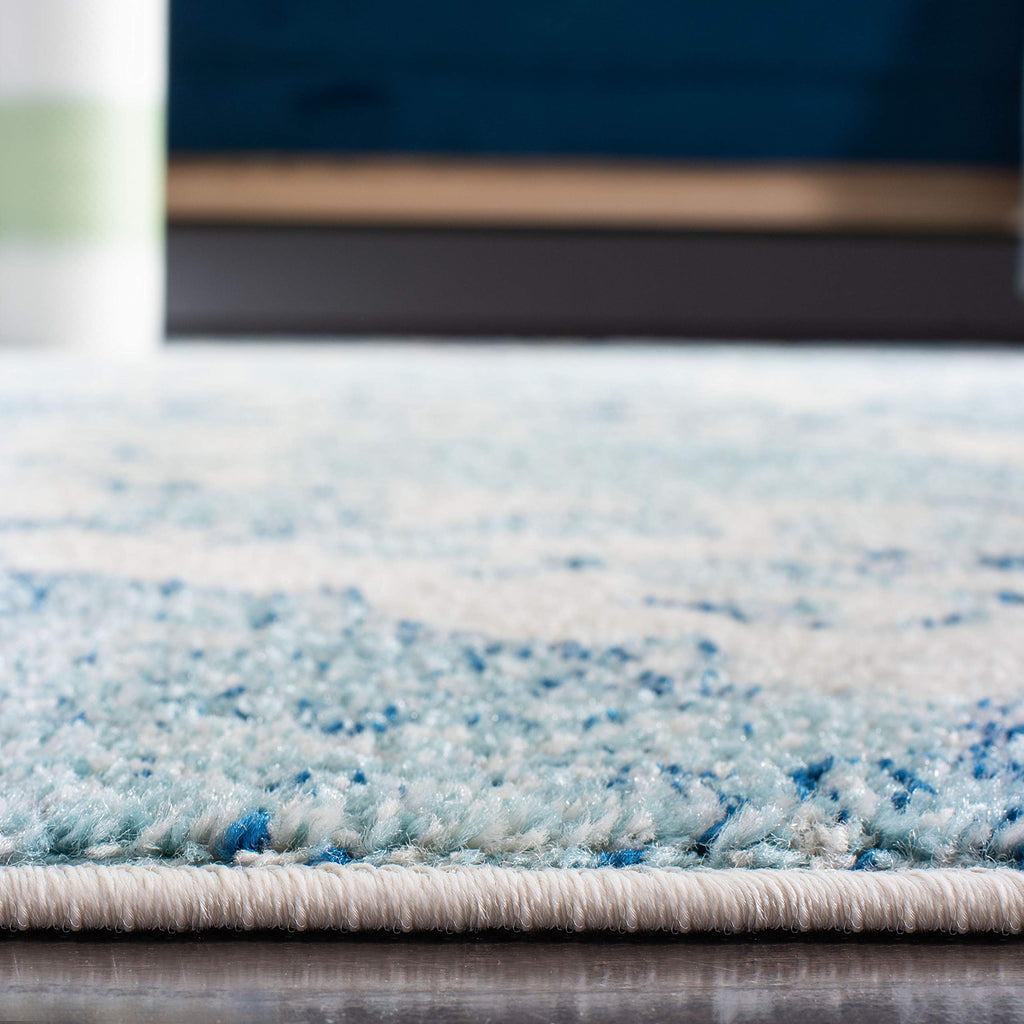 Safavieh Madison Collection Runner Rug - 2'3'' X 22', Cream & Turquoise, Boho Chic Glam Paisley Design, Non-Shedding & Easy Care