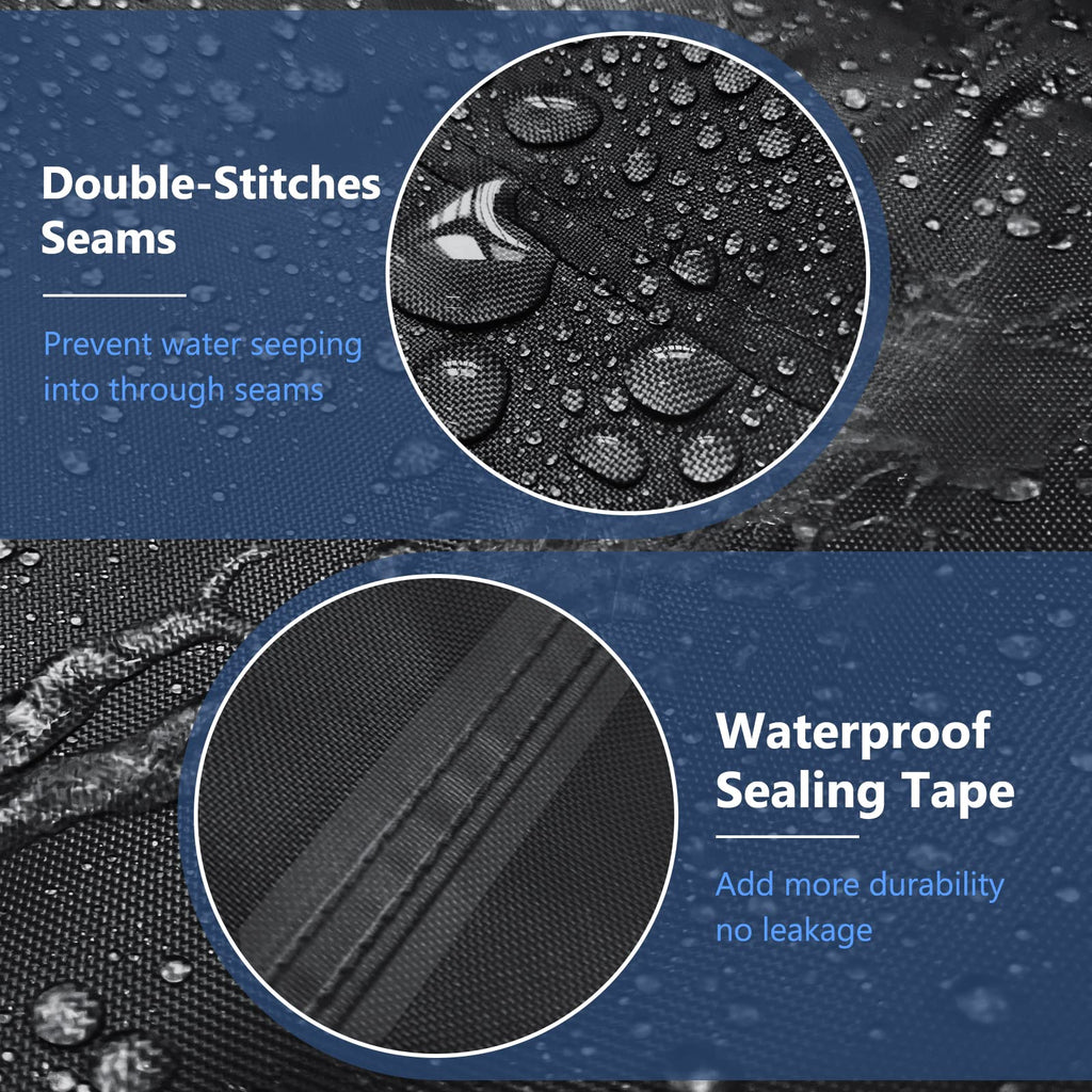Startwo Patio Furniture Covers, 4 Piece Heavy Duty Waterproof Outdoor Furniture Cover Set For Rattan Wicker Couch Chairs,Windproof Buckle Strap,Black