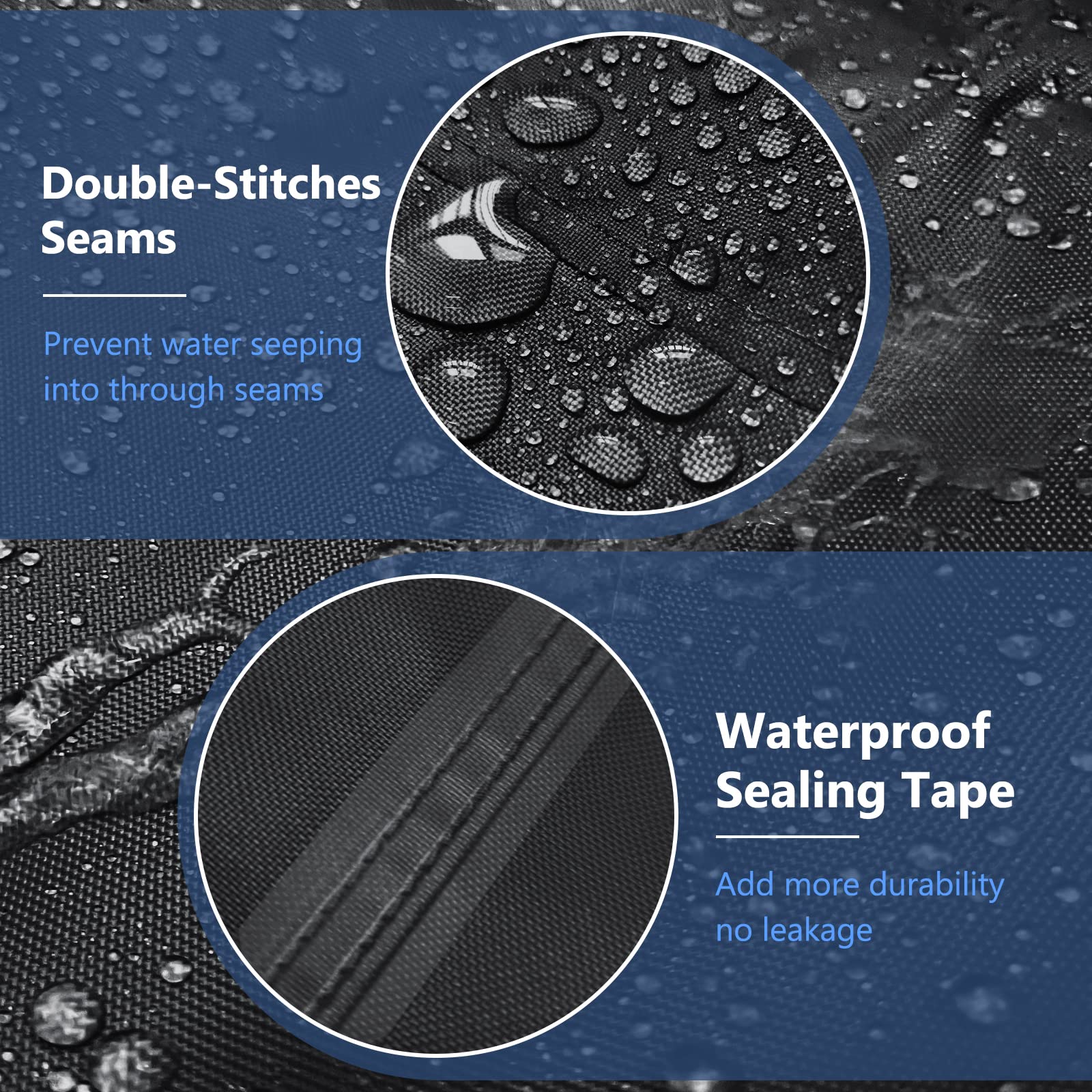 Startwo Patio Furniture Covers, 4 Piece Heavy Duty Waterproof Outdoor Furniture Cover Set For Rattan Wicker Couch Chairs,Windproof Buckle Strap,Black