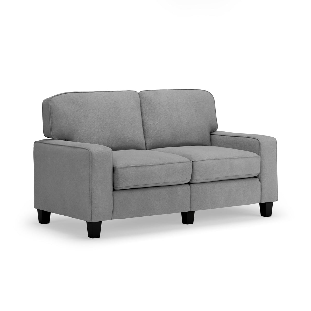 Serta Palisades 61inch Track Arm Sofa, Easy Care Polyester, Soft Pillow Back, Pocket Coil Seat Cushions, Removable Covers, Loveseat