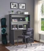 Acme Cargo Metal Frame Desk and Hutch with Storage Base in Gunmetal