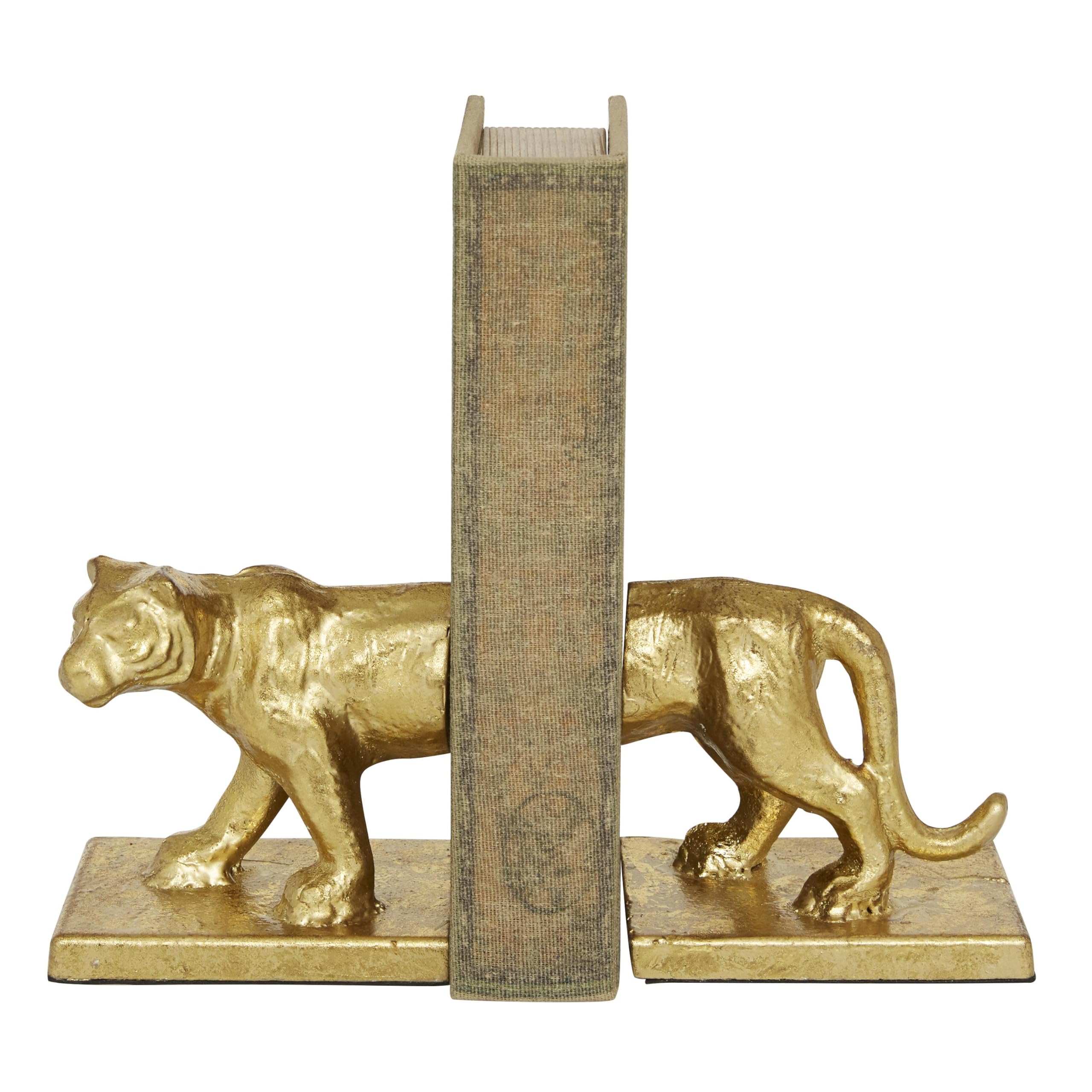 Deco 79 Glam Metal Bookends, 2 PIECES SMALL SIZE, Gold