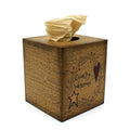 CVHOMEDECO. Primitives Square Tissue Box Cover Rustic Country Welcome Cardboard Tissue Box Holder for Home/Bath Decor, 5-1/4 x 5